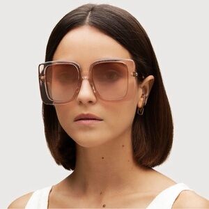 New! GUCCI Sunglasses GG1314S 005, Chic Oversized Transparent Beige, Authentic